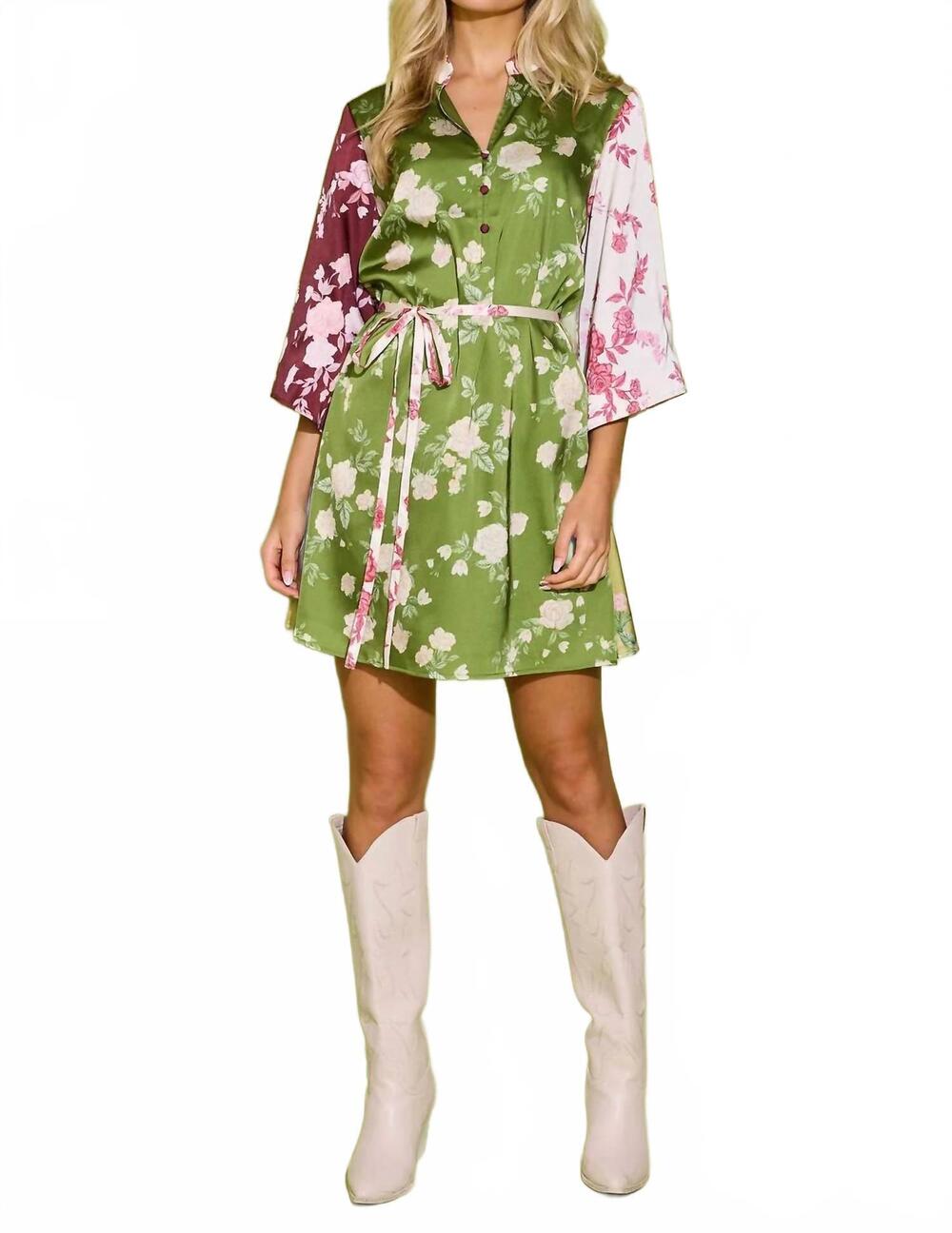 NEW ALDEN ADAIR toni mini shirt dress in rosette